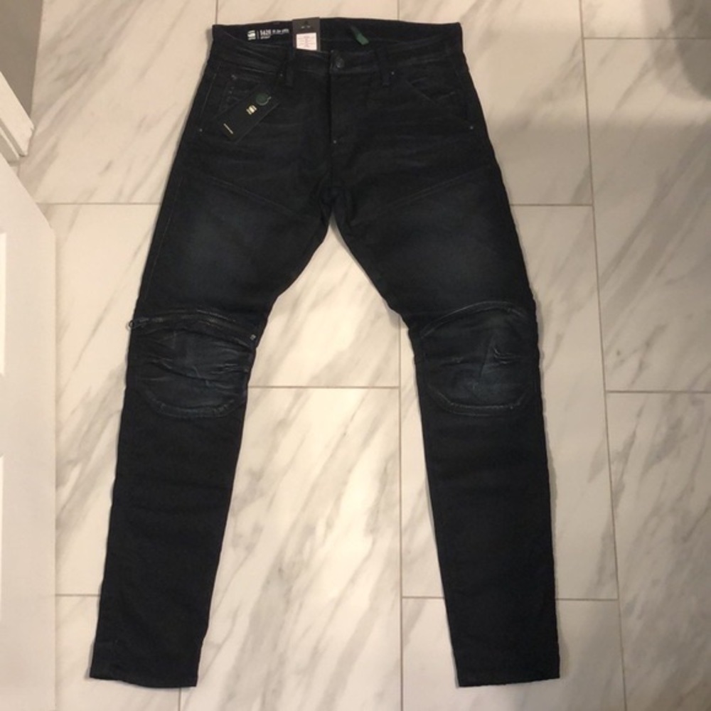 G- Star Jeans / Size 30 / NWT G-Star RAW KNEE ZIP BLACK JEANS